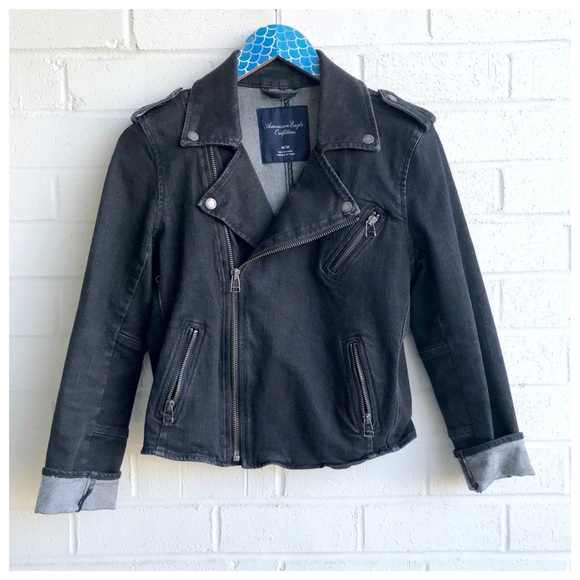 American Eagle Outfitters Jackets & Blazers - American Eagle Outfitters Black Denim Moto Jacket